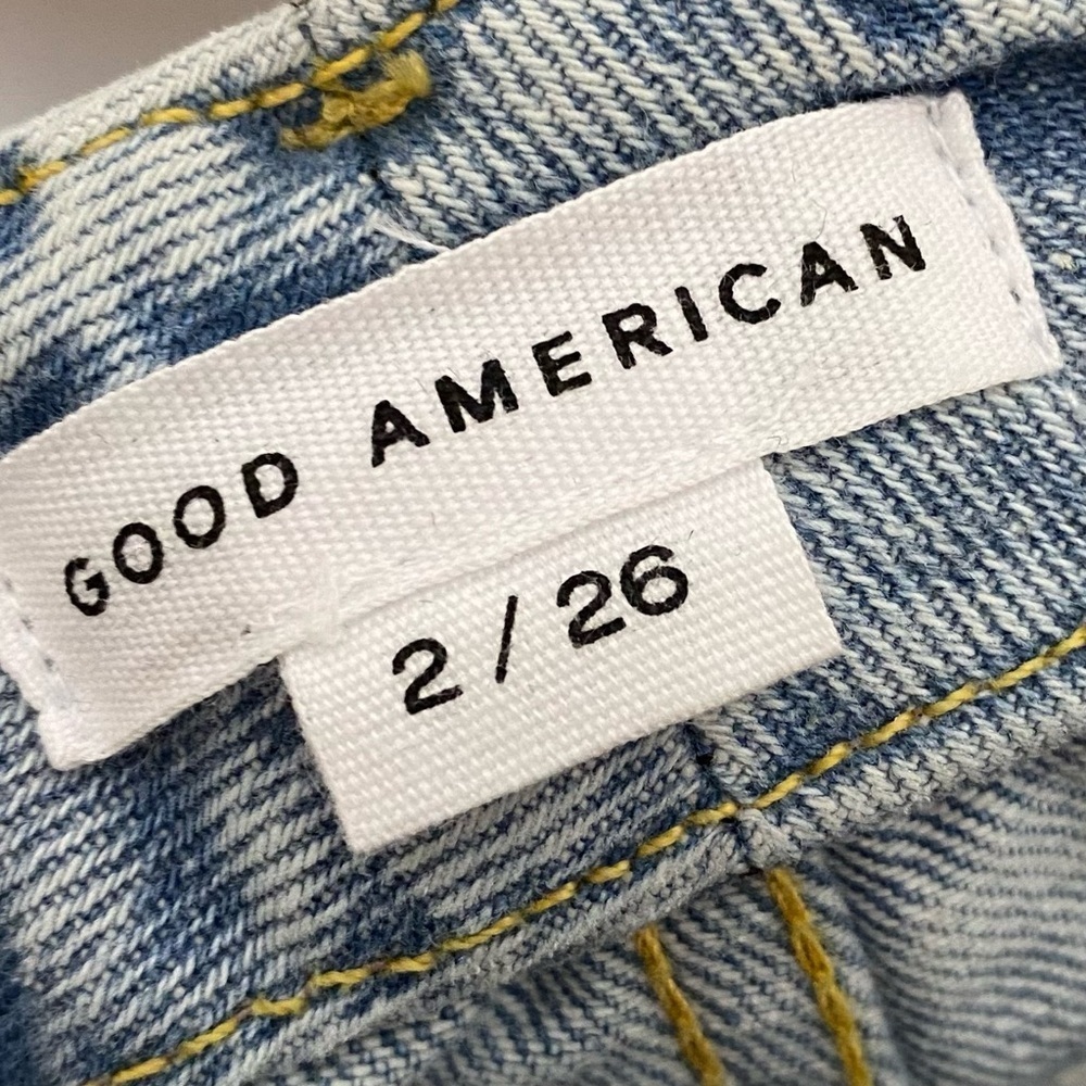 Good American Good '90s Ripped High Waist Relaxed Jeans GNIC999T Blue953 - Picture 8 of 10